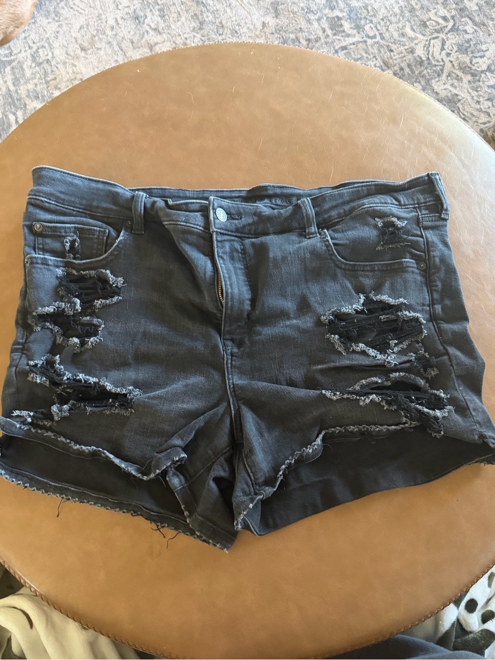 American Eagle Outfitters Black Distressed Jean Shorts
